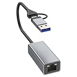 Azuxreza USB to Ethernet Adapter,USB C to Ethernet RJ45 Adapter,[2-in-1, Latency-Free] USB 3.0 and...