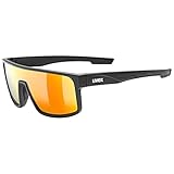 Uvex LGL 51 - Sonnenbrille für Damen und Herren - verspiegelt - Filterkategorie 3 - black matt/red...