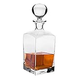 KROSNO Whisky Rum Dekanter Karaffe mit Stopper | 1000 ml | Geschenkbox Brandyglas | Wasserflasche |...