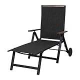 Grand patio Liegen Sonnenliegel Klappbar, Aluminium Gartenliege mit 6-Fach Verstellbare, Mesh...