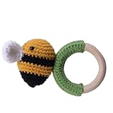JOINPAYA Bienenförmige Handrassel Gestricktes Sicheres Sensorikspielzeug zur von Motorik und Hand...
