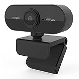 Webcam mit mikrofon Kamera pc cam, 1080p HD, 360° verstellbar USB Webcam für Konferenz Live...