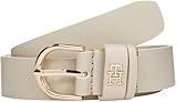 Tommy Hilfiger Damen Gürtel Essential Effortless 2,5 cm Ledergürtel, Beige (Sugarcane), 95 cm
