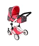 Bayer Chic 2000® 3in1 Kombi Puppenwagen Jara – Butterfly Koralle – faltbar, höhenverstellbarer...