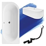 BADLAND Original Badewanne 170x75 cm Links Acryl KOMPLET KOMPLETTSET SET Schürze Siphon Wanne...