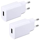 2er-Pack USB Netzteil 5V 2A USB Ladegerät Stecker Netzstecker Steckdosenadapter Ladestecker für...