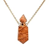 TSMORY Halskette mit Öl-Diffusor-Flaschenanhänger, Edelstahlkette, Choker für Damen, verstellbare...