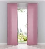 Gardinenbox 2er Pack Flächenvorhänge Schiebegardinen komplett Set Cationic Blickdicht Leinen Optik...