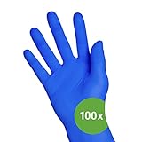 Kemes Nitrilhandschuhe 100 Stück Einweghandschuhe Blau Nitril Größe S, M, L, XL (XL)