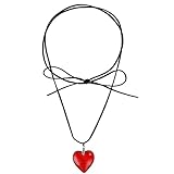 DIVINA VITAE Halskette mit Herzanhänger Flauschige Herz Halskette für Mädchen Große Herz...