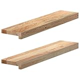 vidaXL Fensterbänke 2 Stk. Unbehandelt 70x15x2 cm Massivholz Eiche, Fensterbrett, Holz...