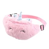 Hohopeti Bauchtasche Plüsch Einhorn Hüfttasche Verstellbarer Schultergurt Cartoon Brustbeutel für...
