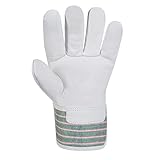 (12 Paar) teXXor Handschuhe Rindvollleder-Handschuhe MONTBLANC I 12 x Leder Natur/Drell...