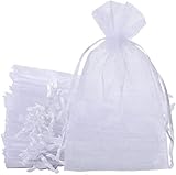 KAHEIGN 50Pcs Organzabeutel Schmuckbeutel Organzasäckchen, 20 x 30cm Organza Hochzeit Säckchen...