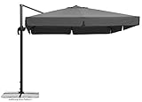 Schneider Sonnenschirm Rhodos, anthrazit, 300 x 300 cm quadratisch, 782-15, Gestell Alu/Stahl,...