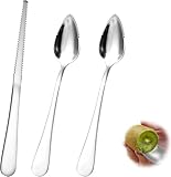 Lnwwrv Grapefruitlöffel, gezacktes Grapefruitmesser, zum Schöpfen von Zitrusfrüchten, Melone,...