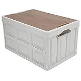 TIKATARER Outdoor -Aufbewahrungsbox, Aufbewahrungsbox mit Holzplatte 30L Abnehmbare Campingbox für...