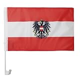 AZ FLAG - Autofahne Österreich Mit Adler - 45x30 cm - Österreichische Autoflagge 30 x 45 Cm - Auto...