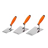 Mivos Edelstahl Trapezkellen-Set 3-teilig 130 mm 160 mm 180 mm – Rostfreie Maurerkellen in...