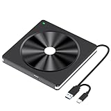 Aumdie Externes DVD CD Laufwerk, USB 3.0 & Type-C Tragbar CD DVD +/-RW Brenner Optische Laufwerke CD...