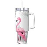 Modischer Eisbecher mit pinkem Flamingo-Druck, super Wärme- und Kälteisolierung, ein Muss für...