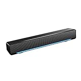 USB Soundbar PC Lautsprecher, Wired Stereo Soundbar Musik-Player Bass Surround Soundbox 3,5 mm...