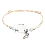 Hemobllo Damen Armband mit Echtem Pusteblumen Spezimen in Kugel Leichtes Mädchen Schmuckstück...