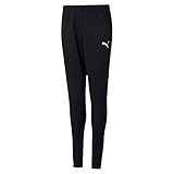 PUMA Unisex Kinder Teamrise Poly Training Pants Jogginghose, Black White, 140 EU