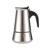 Crevyteg Italienische Kaffeemaschine, Herdplatte, Kaffee-Mokkakanne, 9 Tassen/450 ml, Edelstahl,...