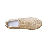 Sneaker Damen Glitzer Laufschuhe - Flache Slip On Turnschuhe Sportschuhe - Leicht Bequeme...
