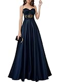 HOMEYEE Damen Elegant Floral Spitze Spaghetti Träger Träger Lang Brautjungfernkleid Abendkleide...