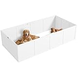 PawHut Wurfkiste für Welpen, rutschfest Welpen-Wurfbox, Welpenlaufstall mit verstellbar Tür,...