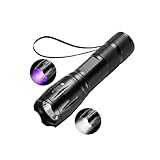 UV Taschenlampe 395nm mit LED Weißlicht,USB-C Aufladbar,Zoomfunktion,IPX4 Wasserdicht,2000mAh Akku...