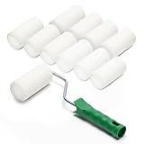 ToolSpace 10x Lackierwalze 7 cm mit Griff Superfein Schaumstoffrolle 50 kg/m³ Schaumstoff Dichte...