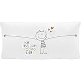 H:PPY Life Plüschkissen mit Motiv Hab Dich so lieb | Zierkissen, 40 cm x 20, cm, 100% Polyester |...
