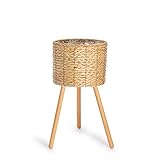 Paco Home Blumentopf Übertopf Natur Rattan Set mit Folieneinsatz Pflanzentopf Auslaufsicher Groß...
