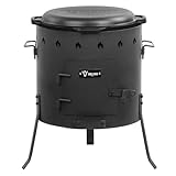 BBQ-Toro Gusseisen Kazan 19 Liter mit Kazan Ofen Ø 40 cm | XXL Gusstopf mit Deckel, Gusseisentopf |...