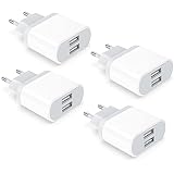 4-Pack USB Ladegerät, 2.1A/5V Netzteil für iPhone 11 XS XR X 8 7 6 6S Plus 14 13 12 Samsung,...