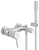 GROHE Concetto - Einhand- Wannenbatterie (mit Brausegarnitur, automatische Umstellung, Wandmontage),...