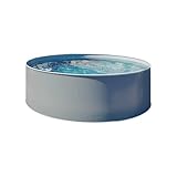 Design-Stahlwandpool Ø 3,00 x 1,20 m - Rundpool anthrazit mit Grauer 0,80 mm Folie - einfacher...