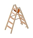 Layher Holzstehleiter - mit 5 Stufen; Holzleiter mit 80mm breiten Stufen, beidseitig begehbar;...