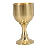 Alipis Vintage Kupfer Weinkelch aus Messing Dekorativer Retro Trinkbecher mit Glattem Rand...