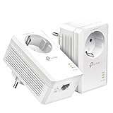 TP-Link Powerline Adapter Set TL-PA7017P KIT(1000Mbit/s, mit Steckdose, Gigabit-Port, Plug&Play,...