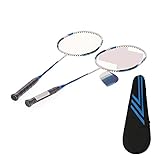 Badmintonschläger für 2 Spieler, professionelles praktisches Badmintonschläger-Set für drinnen...