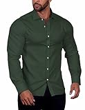 COOFANDY Herren Hemd Langarm Freizeithemd Langarmhemd Businesshemd Stretch Bügelleicht Shirt Kent...