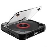 Tragbarer CD-Player, Bluetooth-CD-Player mit 3,5-mm-Audiokabel, wiederaufladbarer Akku und 7 Stunden...