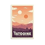 KKMM Tatooine Star Wars Minimalistisches Anime-Retro-Reise-Poster, dekorative Malerei, Leinwand,...