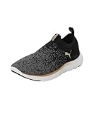 Puma Women Softride Remi Slip-On Knit Wn'S Road Running Shoes, Puma Black-Puma Gold-Cool Dark Gray,...