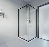 Duschkabine 90 x 90 x 195 cm – Gleittüren, 6 mm ESG Sicherheitsglas Klarglas, Easy Clean...