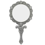TOPBATHY Handspiegel Vintage Faltbar mit Griff Handlicher Kosmetikspiegel aus Metall mit DIY...